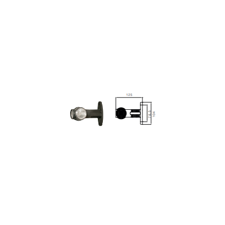 Feu sur antenne COURTE SUPERPOINT 3 DROIT, avec câble Lg 0,50 M AMP