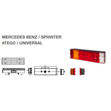 Feu arrière gauche 41-106 MERCEDES BENZ presse étoupe