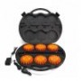 Kit 6 balises de signalisation MAGNETIQUE à LED ORANGE + VALISE