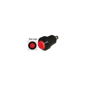 Bouton poussoir ROUGE 7 fiches 12V