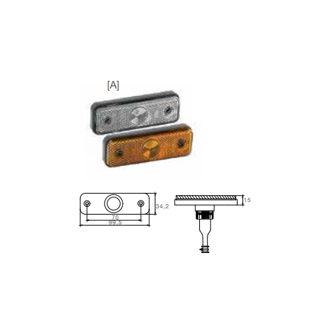 Feu de position avant FLATPOINT LED CRISTAL à plaquer + câble 0.5mm