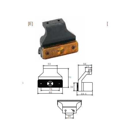 Feu de position avant FLATPOINT LED CRISTAL avec semelle + câble 0.5m