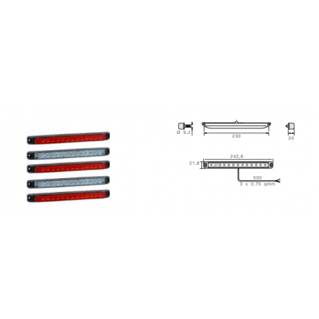 Feu anti brouillard horizontaux/ verticaux 12/24V