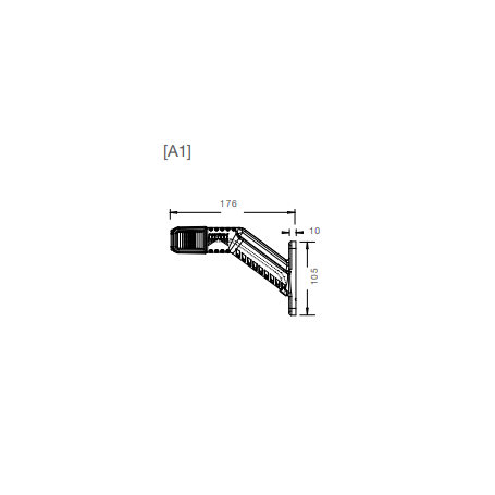 Feu sur antenne SUPERPOINT IV GAUCHE 24V LED 2 pôles R/B/O 0.5m