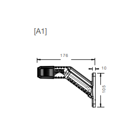 Feu sur antenne SUPERPOINT IV DROIT 24V LED 2 pôles R/B/O 0.5m