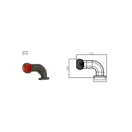 Feu SUPERPOINT II D rouge/ blanc pr EARPOINT câble 1.40m