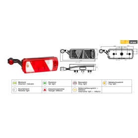 Feu Ecopoint II gauche 24V ampoule + antenne + triangle 7 pôles