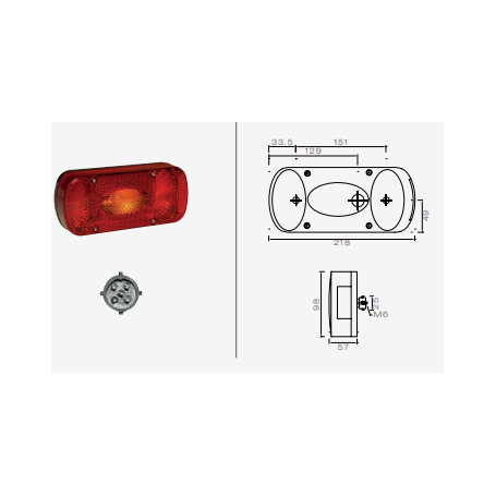 Feu ARG MIDIPOINT 2 AVEC EP CONN. 5 pôles 12V