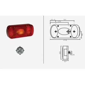 Feu ARD MIDIPOINT 2 AVEC RECUL, EP CONN. 5 pôles 12V