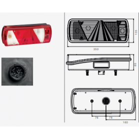 Feu ECOPOINT II gauche 12V ampoule + triangle 7 pôles