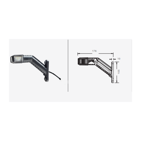 Feu sur antenne droit R/B/O SUPERPOINT 4 câbles LG 1M 12/24V + DC