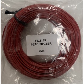 FIL 1mm2 ROUGE (bobine 25m)