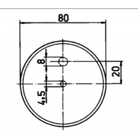 Feu de position CRISTAL + cata Diam.80mm Prof.39mm