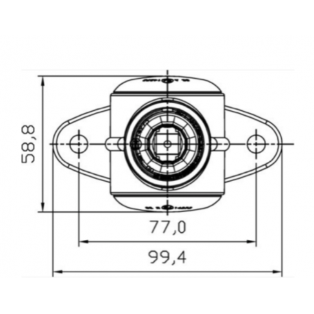 Feu encombrement G/D LED 3 couleurs 12/24V 100x70x60 ent.77mm