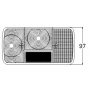 Feu AR GAUCHE larg.189.5mm H.97mm Dist.55mm P21/5W P21W