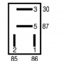 Relai 12V 25A 4 pôles 2x4.8mm 2x6.3mm avec diode