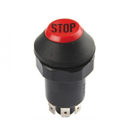 Interrupteur poussoir "STOP" rouge on/off 12/24V