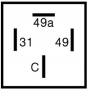 Centrale Clignotante 24V 4fiches 4x6,3mm 2/4 21W avec éclisse d'arrêt