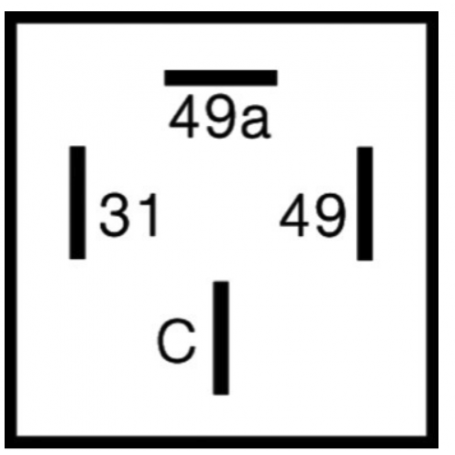 Centrale Clignotante 24V 4fiches 4x6,3mm 2/4 21W avec éclisse d'arrêt