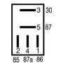 Relais 12V 15A/25A 5 fiches (3x4.8mm et 2x6.3mm) + R