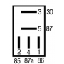 Relais inverseurs 12V 15/25A 5 pôles (3 x 4,8 mm/2 x 6,3 mm)+Diode