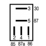 Relais 12V 10A/20A 5 fiches (3x4.8mm et 2x6.3mm)