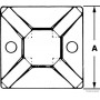 Base attache câble 28x28mm collante avec raccord vis x100