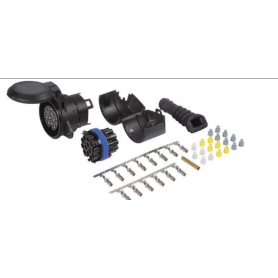 Kit prise 13 pôles 12V avec contacts- raccord latéral