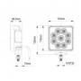 Phare de travail 110x125x48.5mm 9leds IP67 R10 6840 Lumens 54M