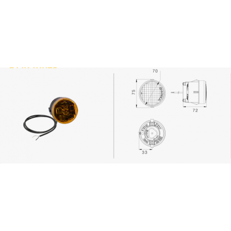 Feu ROUNPOINT II D/G 12/24V LED clignotant